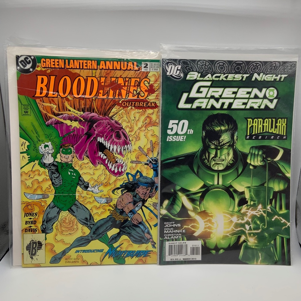 DC Comics Green Lantern Bloodlines & Blackest Night Comic Books - Set of 2!
